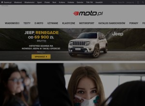 How moto.pl looks like on a tablet such as an iPad.