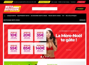 How motodiffusion.com looks like on a tablet such as an iPad.