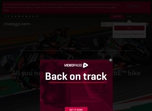How motogp.com looks like on a tablet such as an iPad.