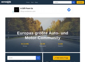 How motor-talk.de looks like on a tablet such as an iPad.