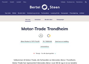 How motor-trade.no looks like on a tablet such as an iPad.
