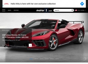 How motor1.com looks like on a tablet such as an iPad.
