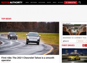 How motorauthority.com looks like on a tablet such as an iPad.