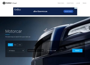 How motorcar.com looks like on a tablet such as an iPad.