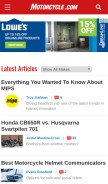 How motorcycle.com looks like on a mobile device such as an iPhone.