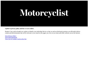 How motorcyclistonline.com looks like on a tablet such as an iPad.