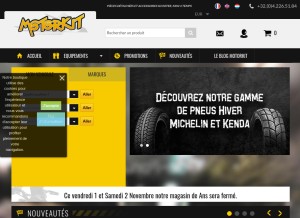 How motorkit.com looks like on a tablet such as an iPad.