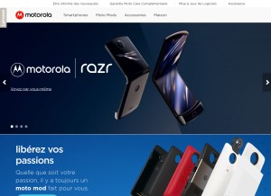 How motorola.com looks like on a tablet such as an iPad.