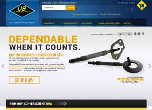 How motorsnorkel.com looks like on a tablet such as an iPad.