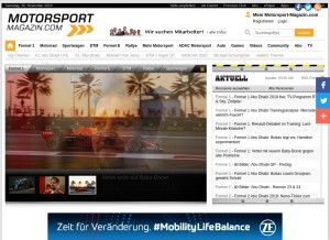 How motorsport-magazin.com looks like on a tablet such as an iPad.