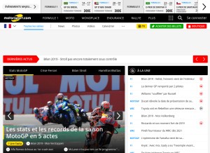 How motorsport.com looks like on a tablet such as an iPad.