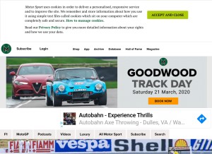 How motorsportmagazine.com looks like on a tablet such as an iPad.