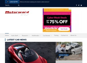 How motorward.com looks like on a tablet such as an iPad.