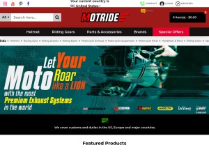 How motride.com looks like on a tablet such as an iPad.