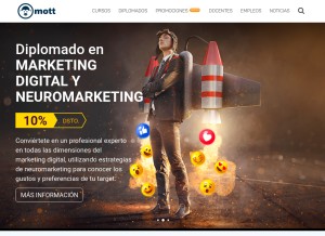 How mott.pe looks like on a tablet such as an iPad.