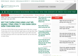 How motthegioi.vn looks like on a tablet such as an iPad.