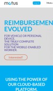 How motus.com looks like on a mobile device such as an iPhone.