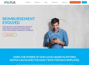 How motus.com looks like on a tablet such as an iPad.