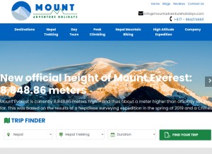 How mountadventureholidays.com looks like on a tablet such as an iPad.