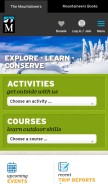 How mountaineers.org looks like on a mobile device such as an iPhone.