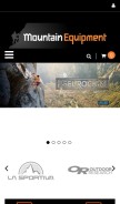 How mountainequipment.com looks like on a mobile device such as an iPhone.