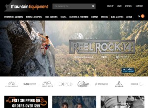 How mountainequipment.com looks like on a tablet such as an iPad.