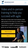 How mountaingoatsoftware.com looks like on a mobile device such as an iPhone.