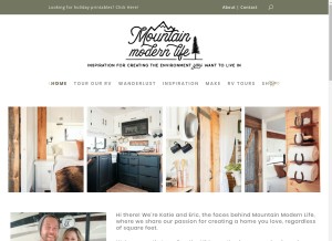 How mountainmodernlife.com looks like on a tablet such as an iPad.