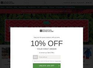 How mountainwarehouse.com looks like on a tablet such as an iPad.