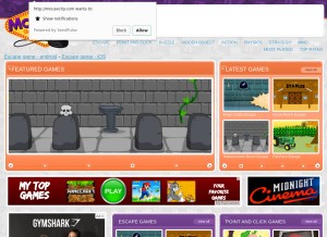 How mousecity.com looks like on a tablet such as an iPad.