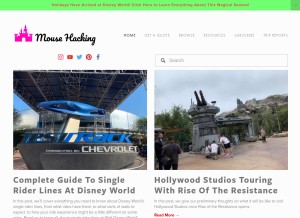 How mousehacking.com looks like on a tablet such as an iPad.
