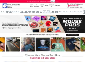 How mousepadsnow.com looks like on a tablet such as an iPad.