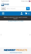 How mouser.com looks like on a mobile device such as an iPhone.