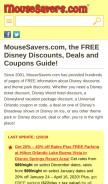 How mousesavers.com looks like on a mobile device such as an iPhone.