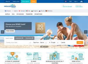 How mouzenidis.com looks like on a tablet such as an iPad.