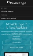 How movabletype.com looks like on a mobile device such as an iPhone.
