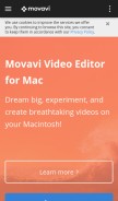 How movavi.com looks like on a mobile device such as an iPhone.