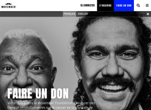 How movember.com looks like on a tablet such as an iPad.