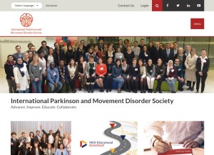 How movementdisorders.org looks like on a tablet such as an iPad.