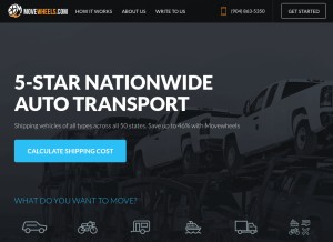 How movewheels.com looks like on a tablet such as an iPad.