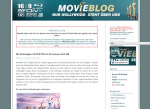 How movie-blog.org looks like on a tablet such as an iPad.