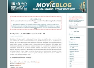 How movie-blog.to looks like on a tablet such as an iPad.