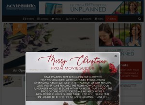 How movieguide.org looks like on a tablet such as an iPad.