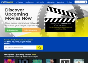 How movieinsider.com looks like on a tablet such as an iPad.