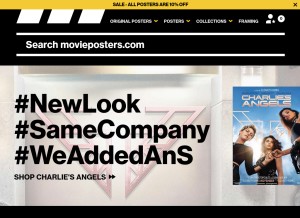 How movieposter.com looks like on a tablet such as an iPad.