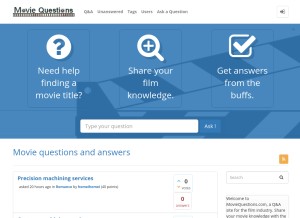 How moviequestions.com looks like on a tablet such as an iPad.