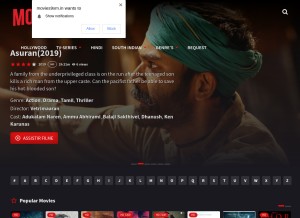 How movies9xm.in looks like on a tablet such as an iPad.