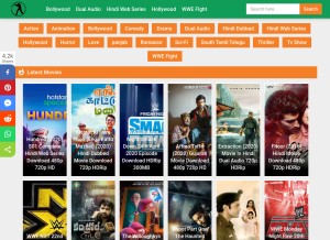 How moviescounter.mobi looks like on a tablet such as an iPad.