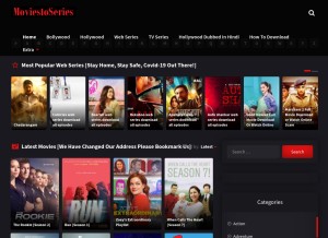 How moviestoseries.com looks like on a tablet such as an iPad.