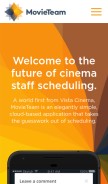 How movieteam.co looks like on a mobile device such as an iPhone.